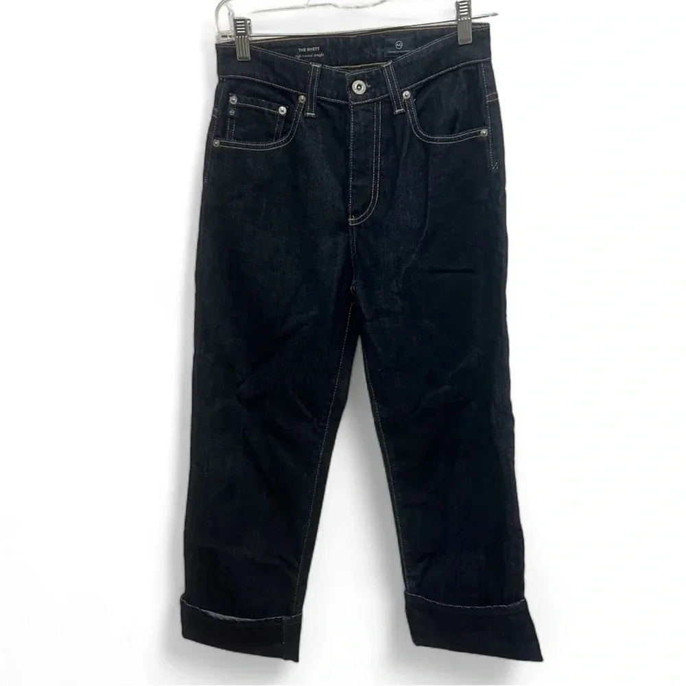AG ADRIANO GOLDSCHMIED RHETT high waist straight with cuffed hem size 26R